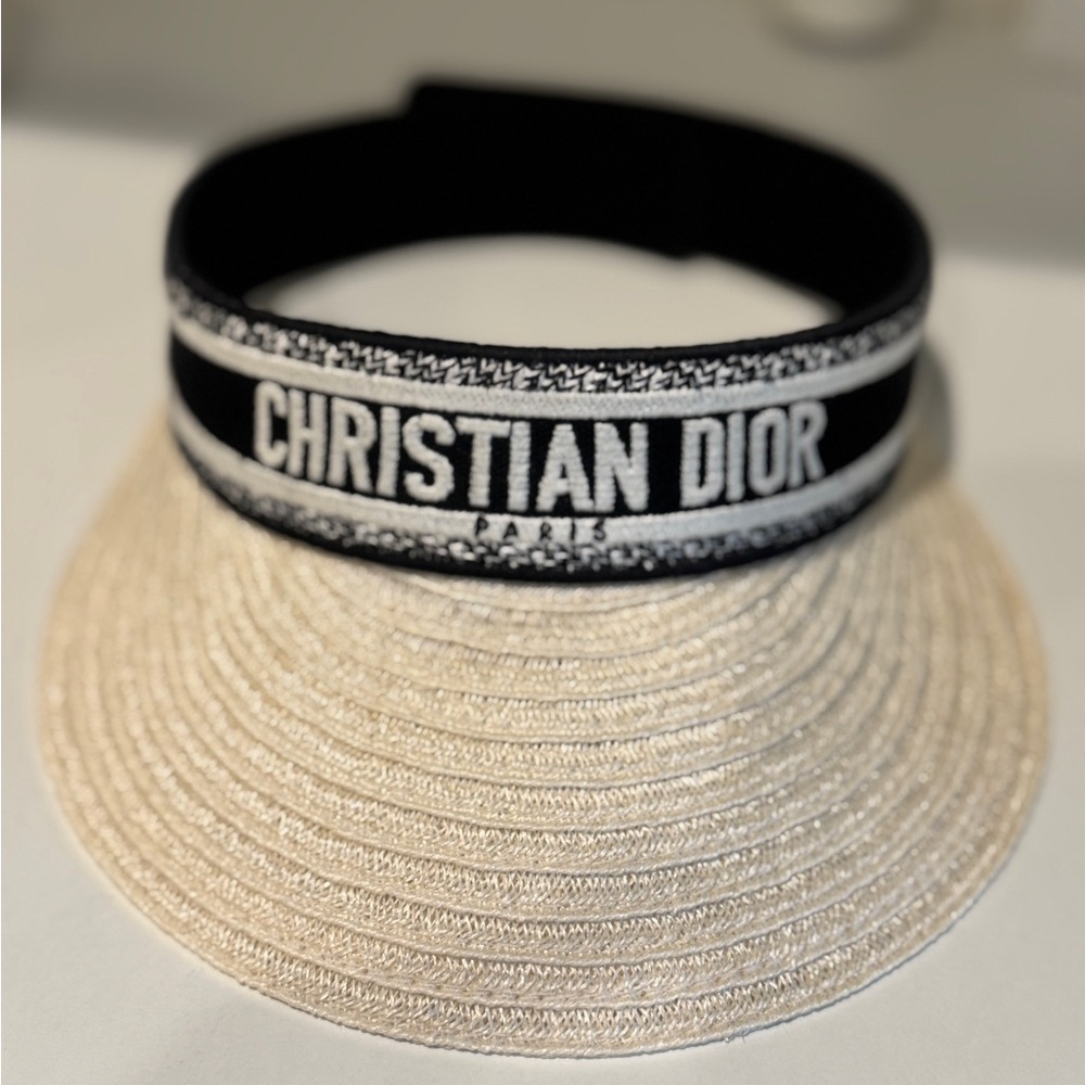 Authentic Dior Black and Cream Sun Visor